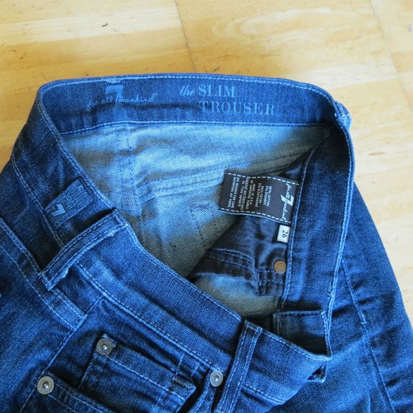 7 SEVEN FOR ALL MANKIND trouser dark wash jeans 26 - Picture 5 of 6